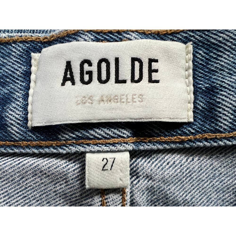 AGOLDE WOMENS 27 COOPER HIGH RISE STRAIGHT TROUSER JEANS COMMAND BLUE NEW - Picture 6 of 14